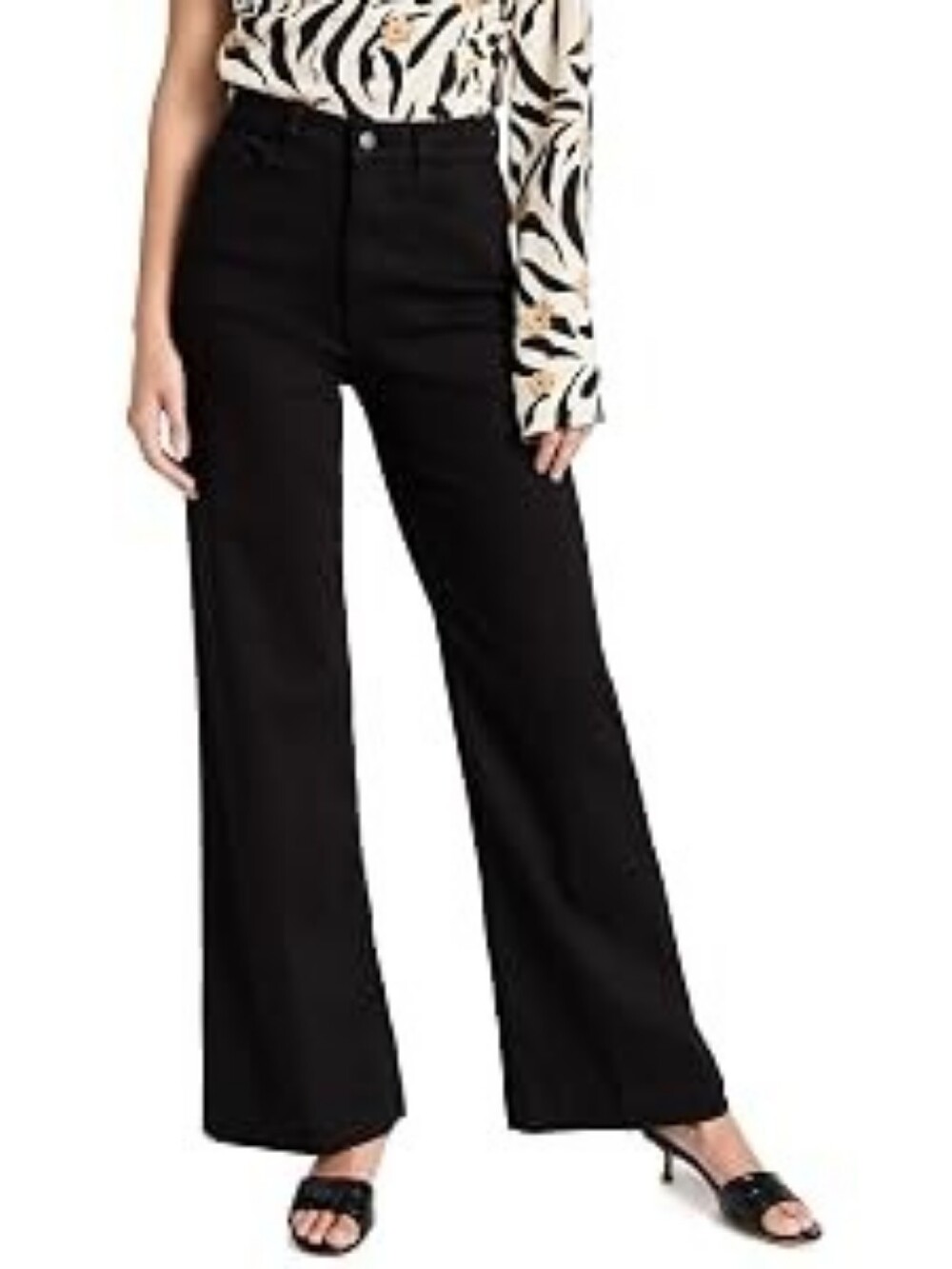 NWT DL1961 Hepburn High Rise Wide Leg Vintage Jeans Raven Black Size 29